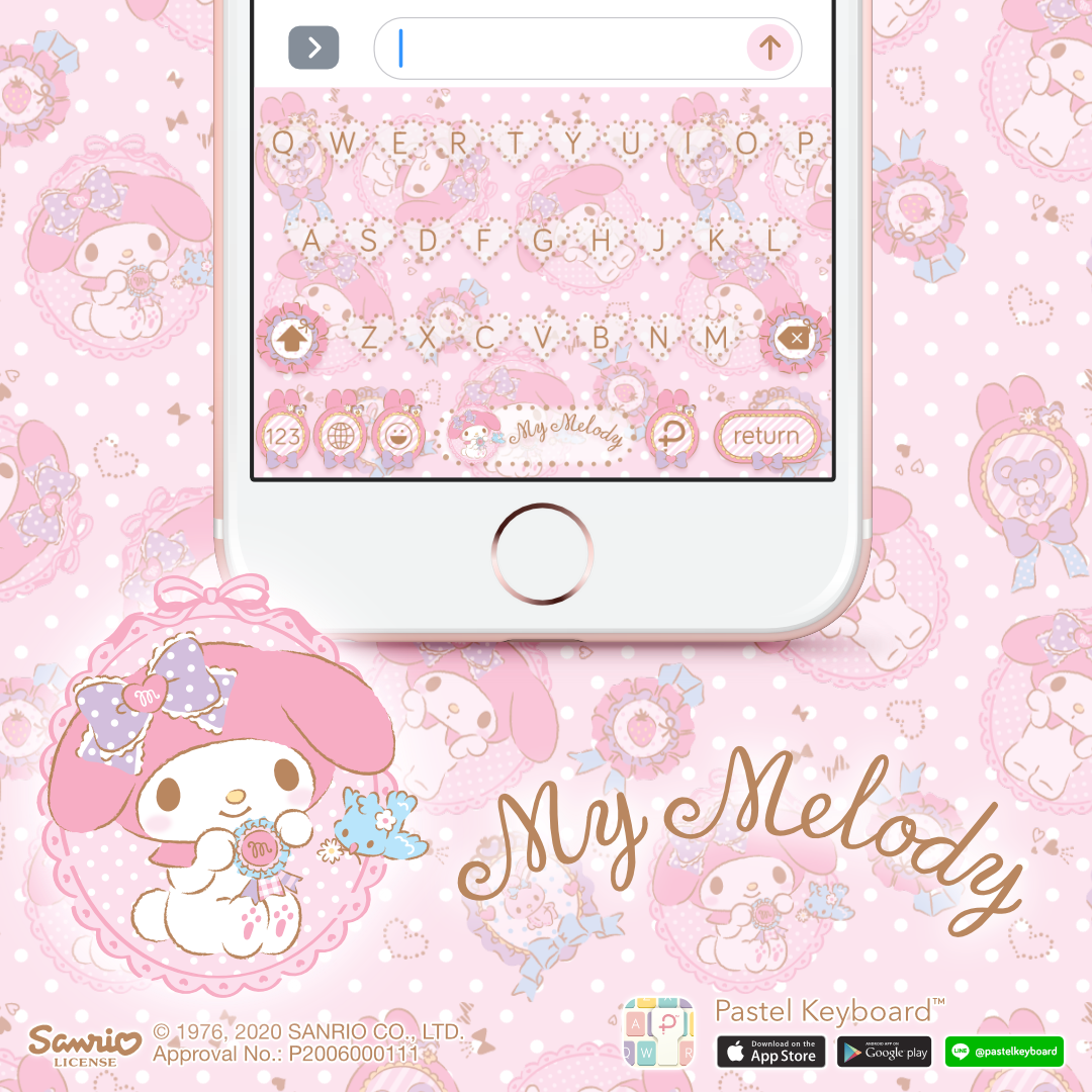 My Melody Pinky Day Keyboard Theme⎮ Sanrio (E-Voucher) for Pastel Keyboard App