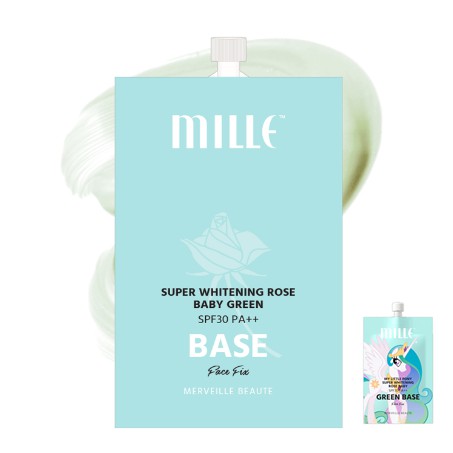 MILLE SUPER WHITENING ROSE BABY GREEN BASE มิลเล่ เบสเขียว (แบบซอง)014
