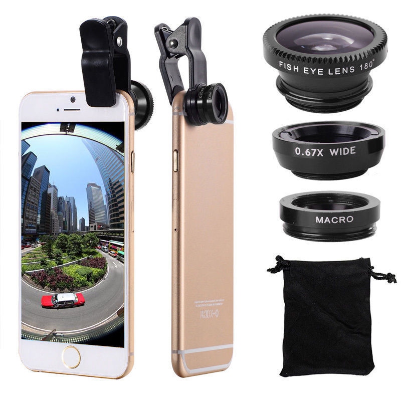 Camera Clip 2-in-1 Compatible with Motorola Moto Z2 Play Fisheye Lens Wide Angle Selfie Macro for Moto Z2 Play 