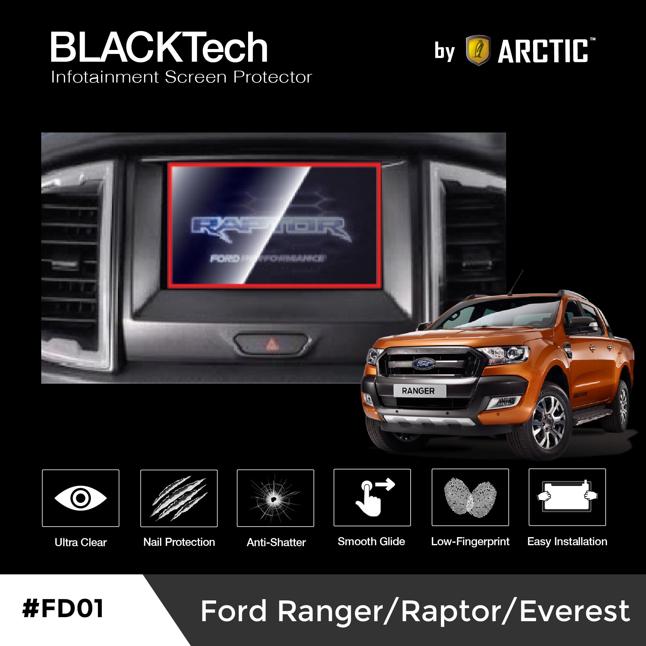 ฟิล์มกันรอยหน้าจอรถยนต์ Ford Everst / Ranger / Raptor  จอขนาด 7.7 นิ้ว - BLACKTech by ARCTIC