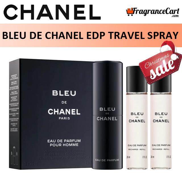 BLEU DE CHANEL PARIS EAU DE PARFUM POUR HOMME Travel Spray and 2 Refills  20ml x3  MSFS Blog