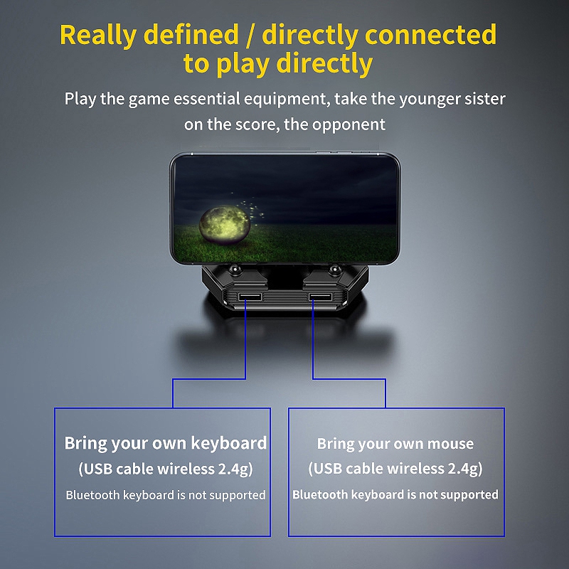 Gamepad Keyboard Mouse Converter Mobile Bluetooth 5.0 Game Mouse Adapter Universal For IOS For