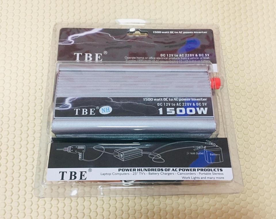 TBE Inverter ตัวแปลงกระแสไฟฟ้าในรถเป็นไฟบ้าน 1500W (Silver) Tbe Inverter 1500 watt with Specaial 1 USB - Silver