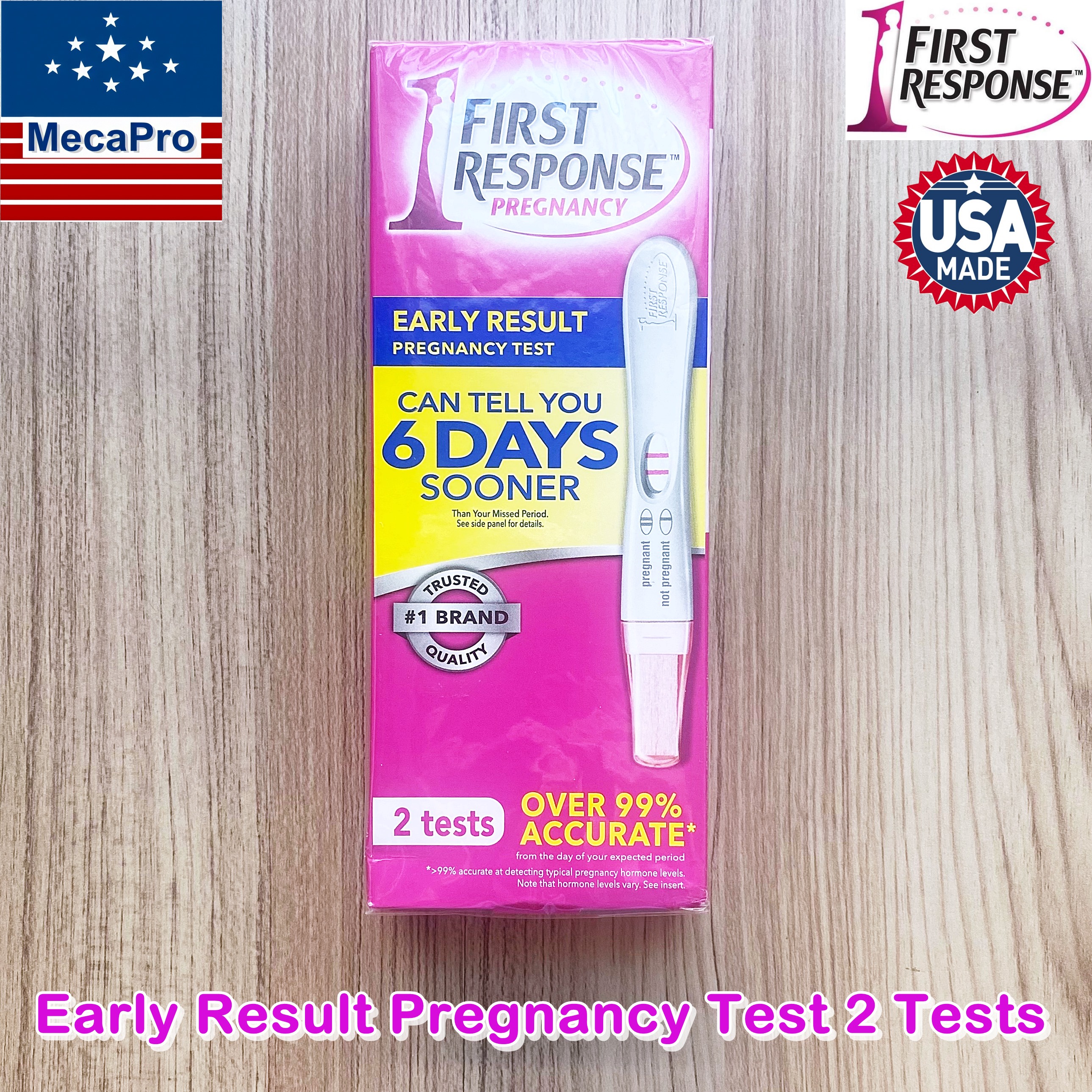 First Response® Early Result Pregnancy Test 2 Tests อุปกรณ์ทดสอบการตั้งครรภ์แบบจุ่ม ทดสอบการตั้งครรภ์ที่ดีที่สุด ตรวจจับฮอร์โมนการตั้งครรภ์ทุกรูปแบบ