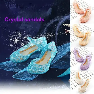 Girls Frozen Princess Dress Up Party Facny Sandals Crystal Jelly Shoes Size