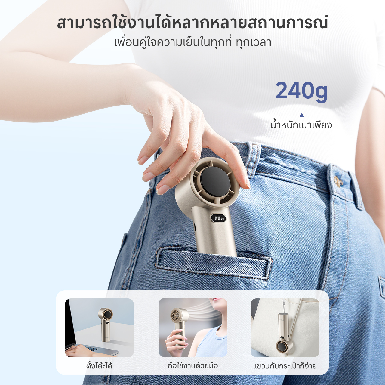 Standing Fan Simplus Simplus พัดลมมือถือ Simplus ความเร็วลมสูงพิเศษ 10 เมตรต่อวินาที ปรับ ...