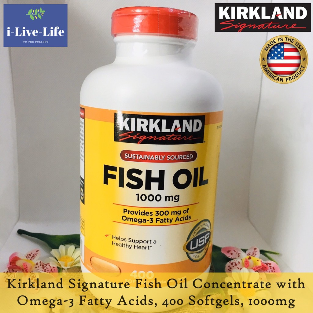 น้ำมันปลา โอเมก้า Omega3 Fish Oil 1000 mg 400 Softgels Kirkland