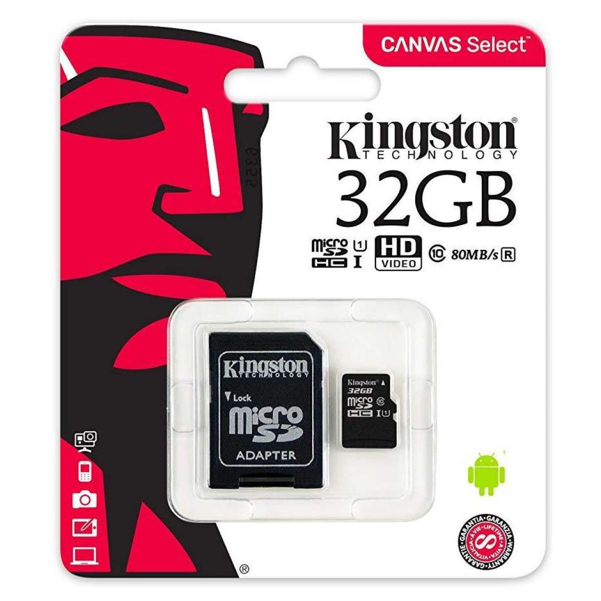 TF.VIPCOM [[[[ของแท้]]]] Kingston 32GB Class 10 Micro SD SDHC คิงส์ตัน เมมโมรี่การ์ด 32 GB