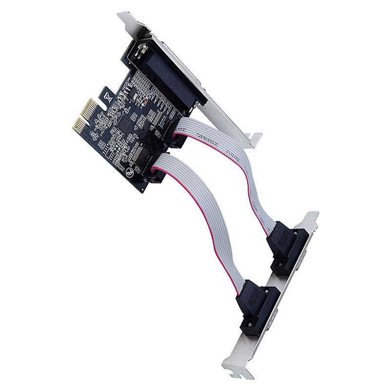 2X PCIE Parallel Port Card PCIE 1 to 2 Port RS232 Expansion Card Com