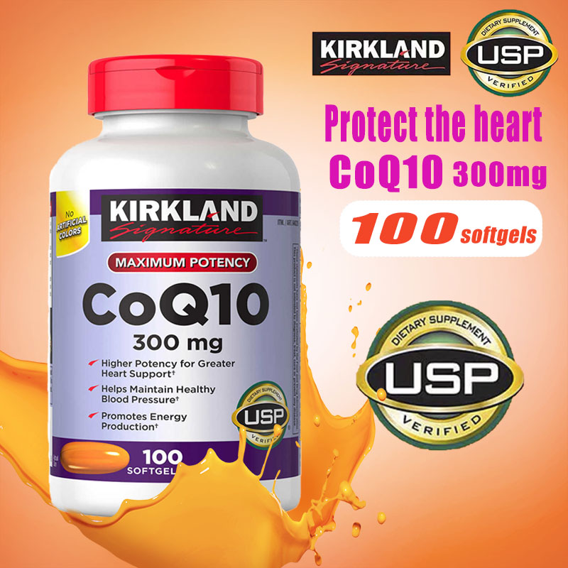 Kirkland Signature CoQ10 EXP.11/22 300mg 100softgels สุดในไทย] CoQ10 โคคิวเท็น Heart & Blood