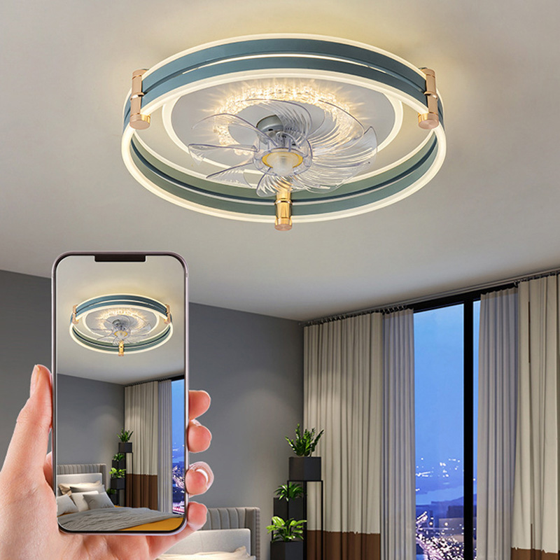 KS Fan Light Ceiling Light LED Light Room Decorative Light Living Room Light Remote Control Dimmable Bedroom Light 220v 50cm
