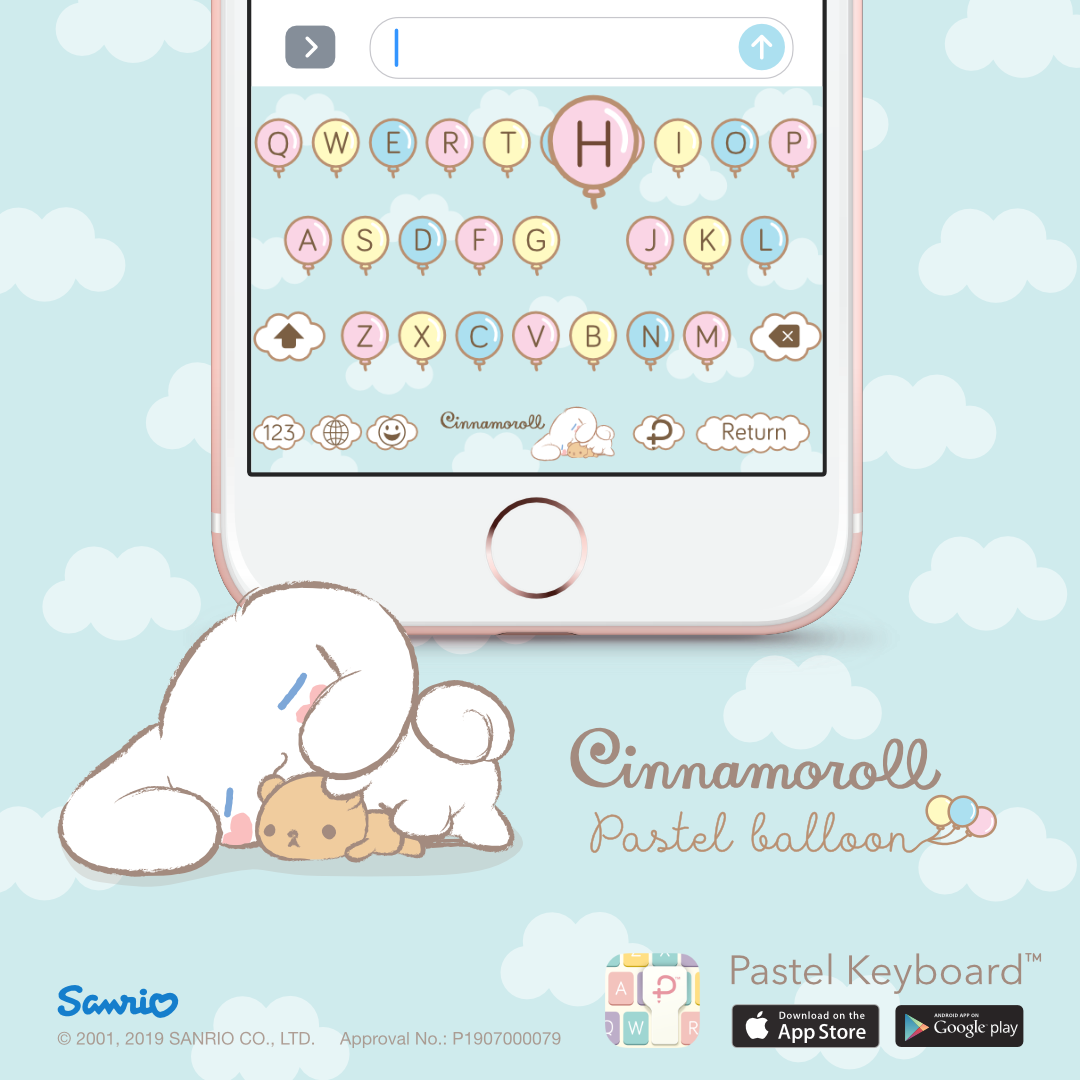 Cinnamoroll Pastel Balloon Keyboard Theme⎮ Sanrio (E-Voucher) for Pastel Keyboard App