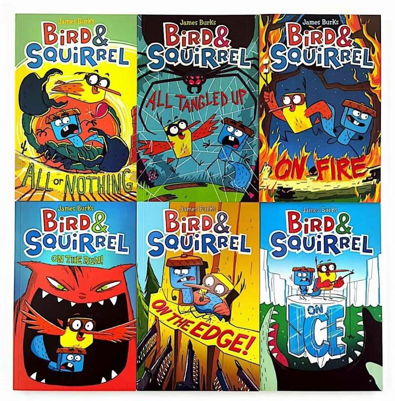 Bird & Squirrel 6 full-color comic story books，English book for children