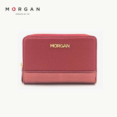 Morgan Bags กระเป๋าสตางค์ใบสั้น ดีไซน์สุดชิคด้วยสีทูโทน รุ่น Fella 02 สีแดง