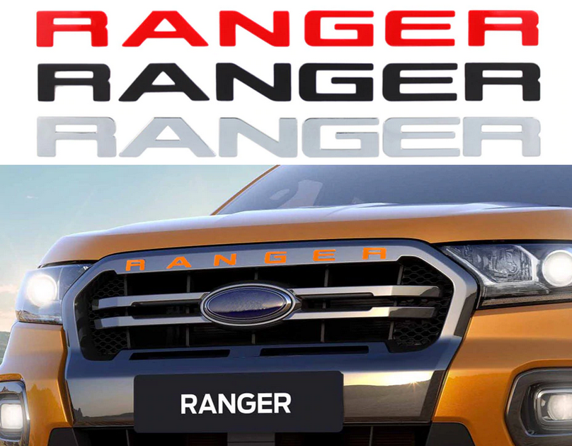 โลโก้ตัวอักษร ฟอร์ด เรนเจอร์ งานพลาสติก FORD RANGER T7 2015-2018,RANGER T8 2019 XL XL+ XLS XLT Limited letter logo badge front grill abs