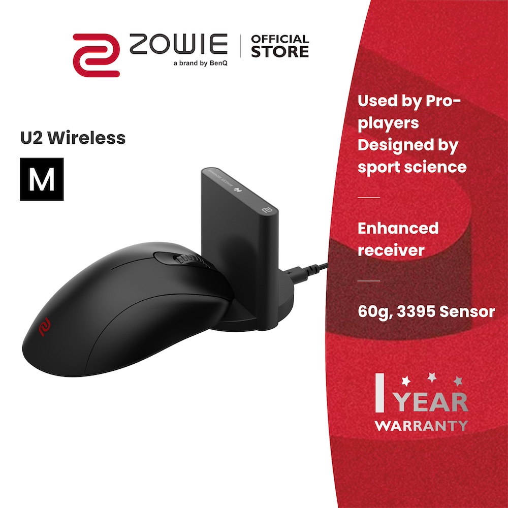 ZOWIE U2 Wireless Mouse For Esports ขนาด M/กลาง (เมาส์เกมมิ่ง, เมาส์ไร้ ...