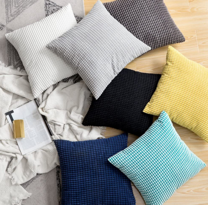 สีธรรมดาผ้าลูกฟูกลายสก๊อตปลอกหมอนลายสก็อตกันน้ำขนาด 40x40 ซม(หนึ่งชิ้น)Waterproof Pillow Covers PillowCase(1pc)