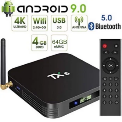 โปรโมชั่น TX6 (64GB ）Android Box แรม 4GB 64G ddr3 / พื้นที่เก็บข้อมูล 64GB Android 9.0 ราคาถูก TV ทีวี
