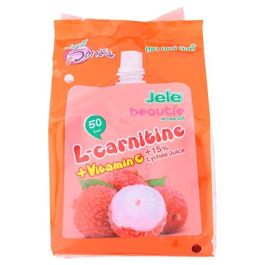 เจเล่ บิวตี้ ขนมเยลลี่คาราจีแนนผสมแอลคาร์นิทีน วิตามินซีและน้ำลิ้นจี่ 150กรัม x 3 ซอง/Jele Beauty, Caramelized Jelly Candy with L-Carnitine Vitamin C and Lychee Juice 150 grams x 3 sachets