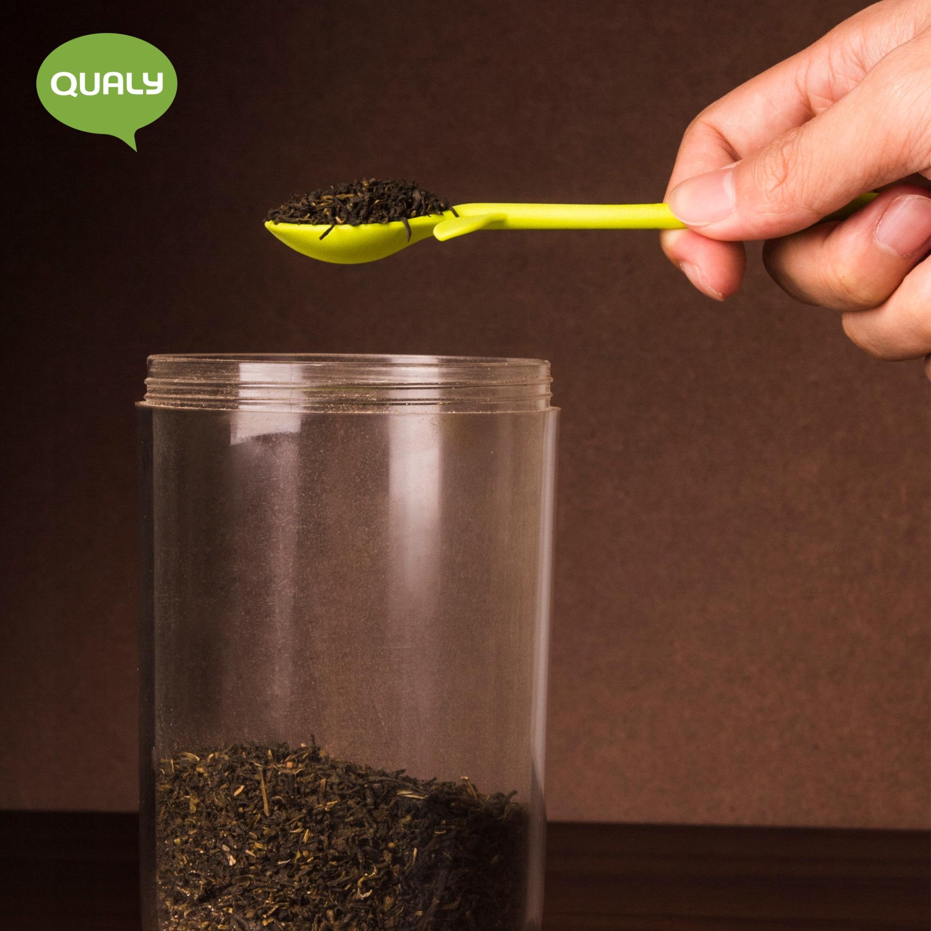 โหล โหลแก้ว โหลอเนกประสงค์ กระปุก กระปุกอเนกประสงค์ ใส่กาแฟ ชา น้ำตาล มีช้อนอยู่ในกระปุก - Qualy Sprout jar