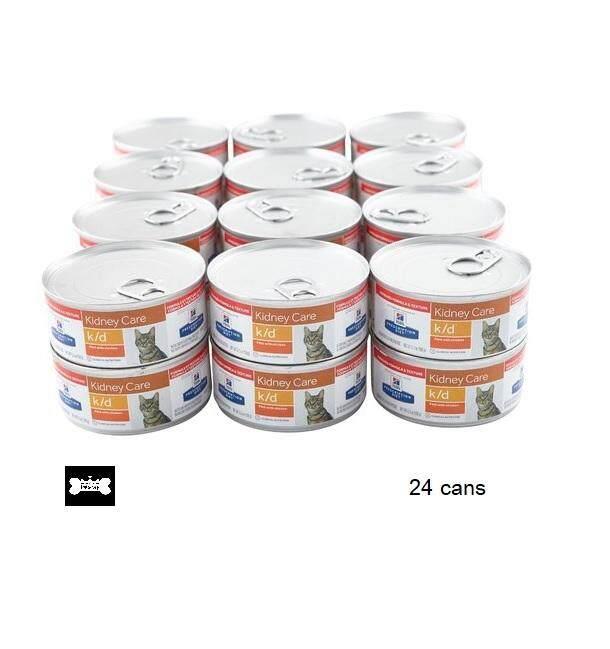 Hill's feline k/d canned chicken cat food อาหารแมว สูตรไก่ โรคไต แบบกระป๋อง ขนาด 156g x 24