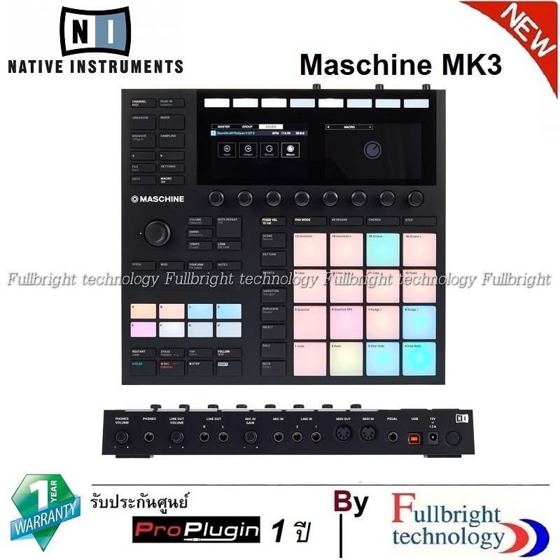 Native Instruments Maschine MK3 Groove Production Control Surface and 24-bit/96kHz USB 2.0 Audio Interface with Groove Production Software, 8GB of Samples, and Komplete Select Software Bundle รับประกันศูน์ไทย 1 ปี