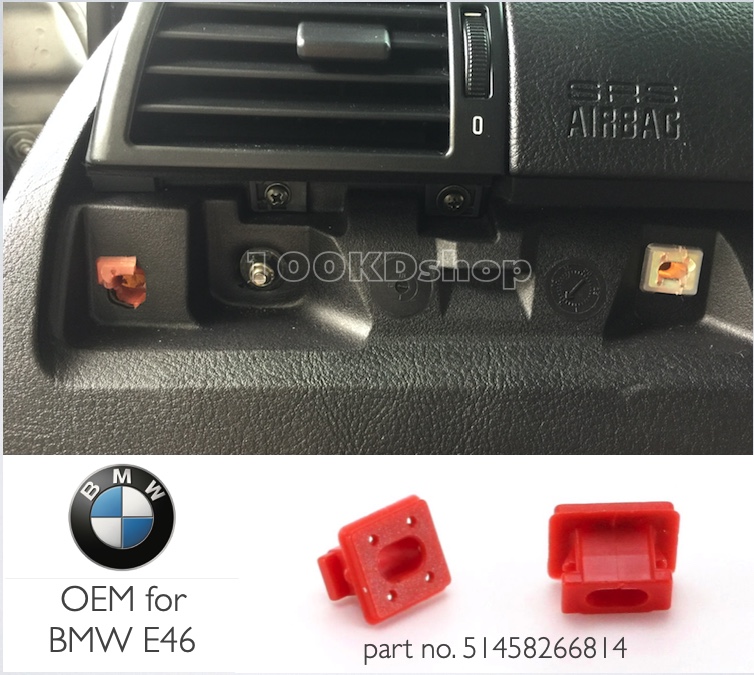 1ชิ้น Clip สีแดง สำหรับคอนโซล BMW พาร์ทนัมเบอร์ 51458266814 Set Insert Dash Dashboard Trim Clips Grommet For BMW E46 E65 E66 7 X3 Parts