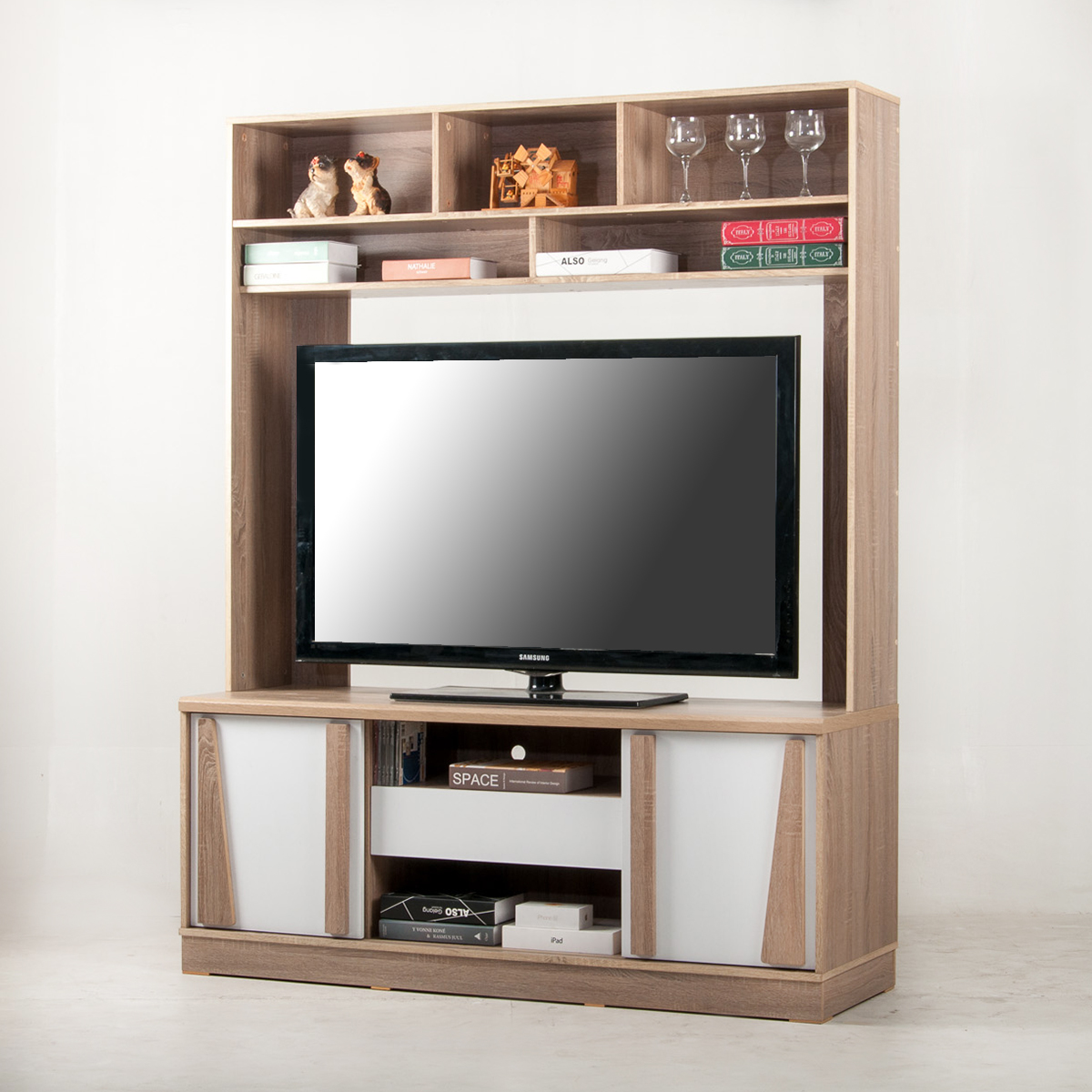 ส่งฟรี! ตู้วางทีวี ชั้นวางทีวี ขนาดใหญ่ 150 ซม. วางทีวี 65 นิ้วได้ TV stand cabinet HT1501