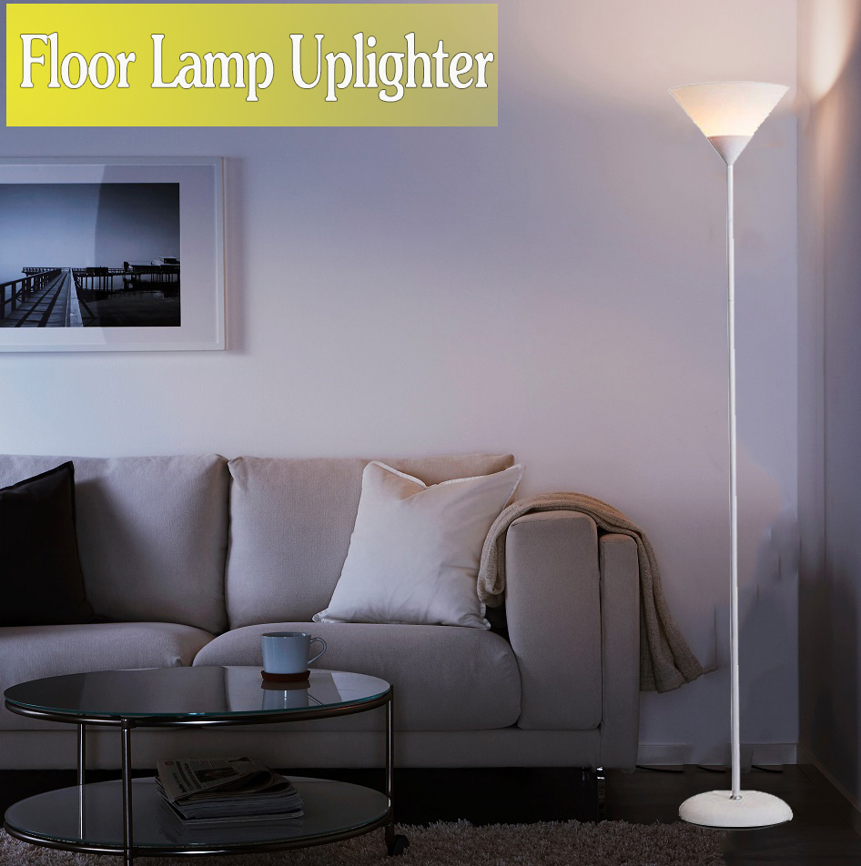Alizzaa โคมไฟตั้งพื้น โคมไฟ LED สไตล์โมเดิร์น Floor lamp uplighter สูง 146 cm วัสดุทำจากเหล็กและ ABS อย่างดี มี 2 สี ดำ ขาว สี สีขาว