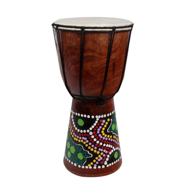 Bán Chạy nhất 6 Inch Châu Phi DJEMBE Bộ Gõ Gỗ Gụ Tay Trống với Dê Bề Mặt Da