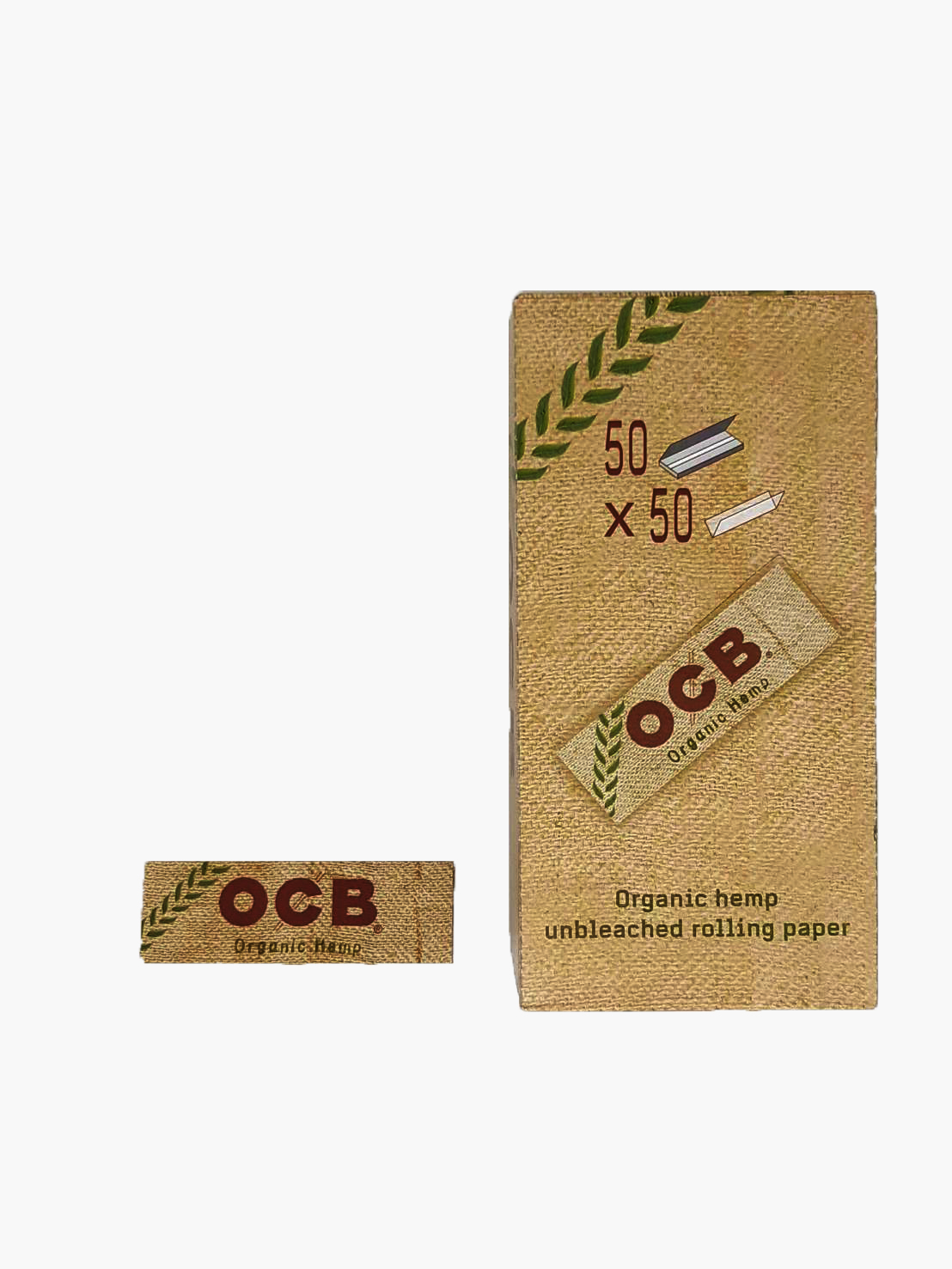 กระดาษมวน OCB Organic  Hemp (ไซส์เล็ก) (S) (1 x 50 x 50)  1 กล่อง