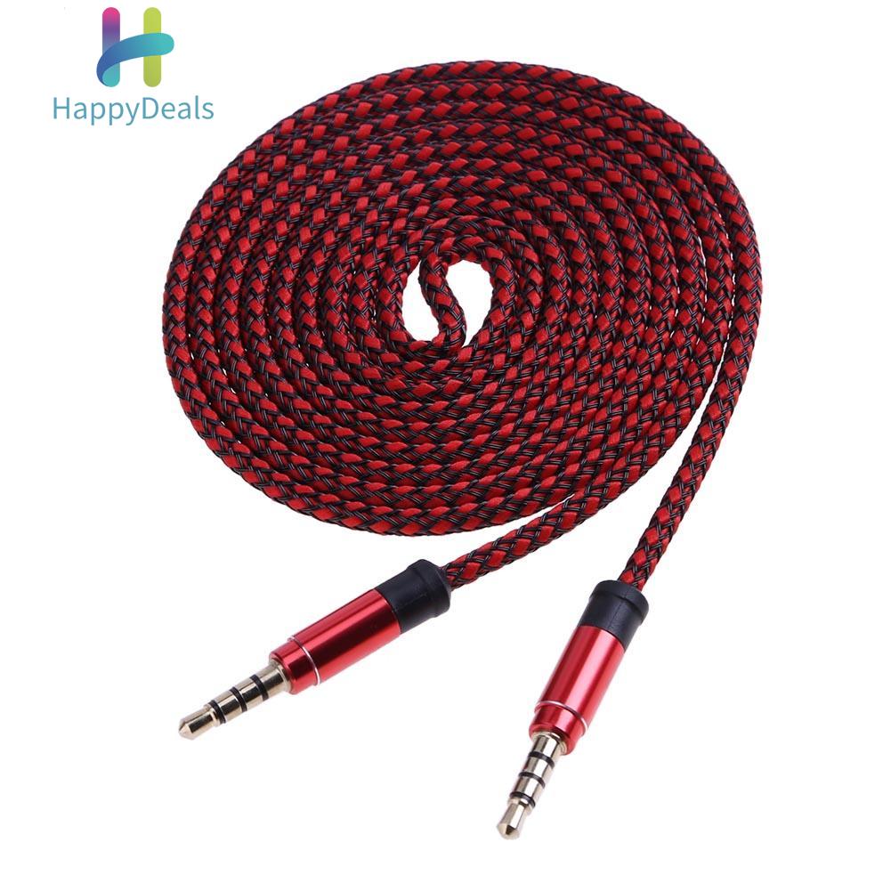 happydeals1.5m 3.5mm Jack Aux Cable Male to Male Audio Cable Phone