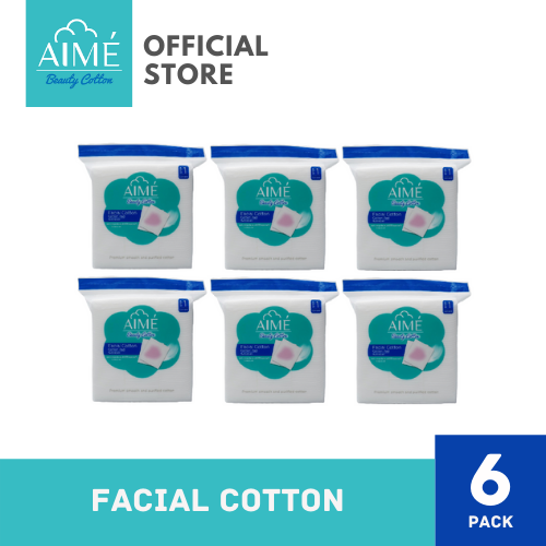 AIME Cotton Pad 90G, เอเม่ สำลีแผ่นทำความสะอาดผิวหน้าห่อใหญ่ ( จำนวน 6 ห่อ)