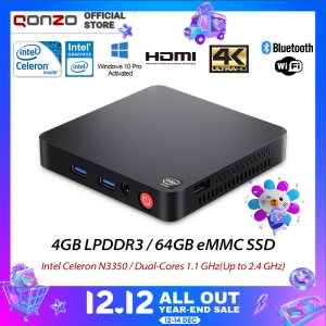 ราคาใหม่ T4 PRO มินิพีซี Mini PC 4GB + 64GB Intel Celeron N3350 Dual-Core Blth 2.4G/5G WIFI Dual HDMI รองรับ 4K จอแสดงผล Gigabit Internet Mini Computer