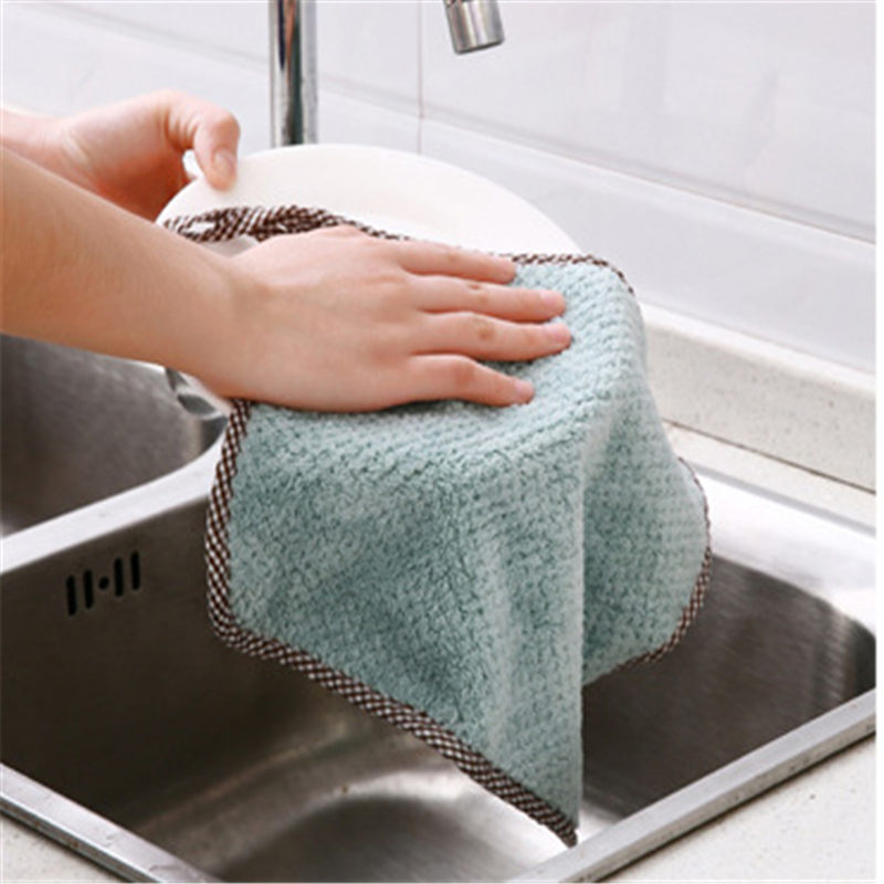 ผ้าเช็ดตัว ผ้าเช็ดมือ ผ้าเช็ดจาน ผ้าเช็ดโต๊ะ ผ้าทำความสะอาด ผ้าเช็ดมือแบบแขวน มี 3 สีให้เลือก soft towel