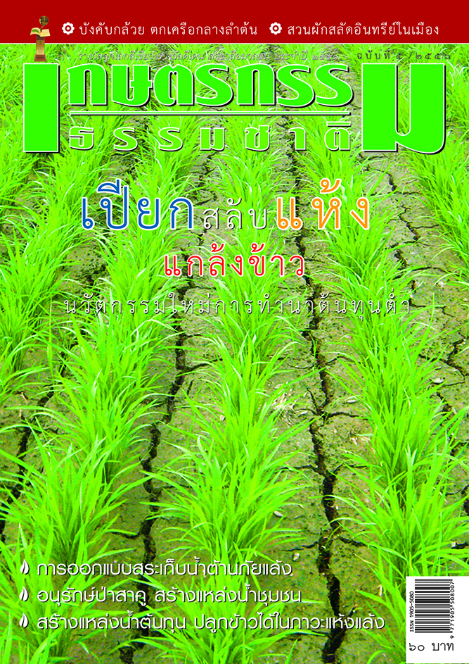 วารสารเกษตรกรรมธรรมชาติ ฉบับที่ 5/2556 เปียกสลับแห้งแกล้งข้าว นวัตกรรมใหม่การทำนาต้นทุนต่ำ