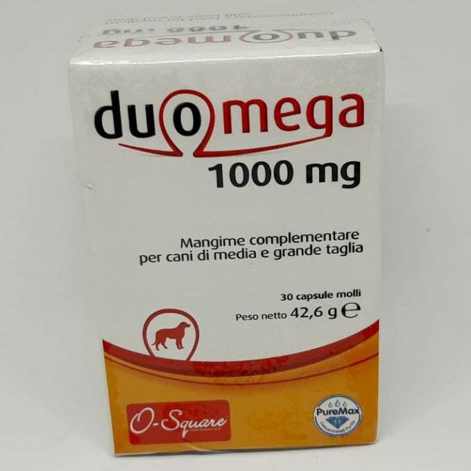 โปรโมชั่น Duomega 1000 mg ผลิตภัณฑ์เสริมอาหาร omega-3 EPA/DHA  สำหรับสุนัขที่มีน้ำหนักมากกว่า 14 กก. (1 unit)\u200b - Mills Pet Center