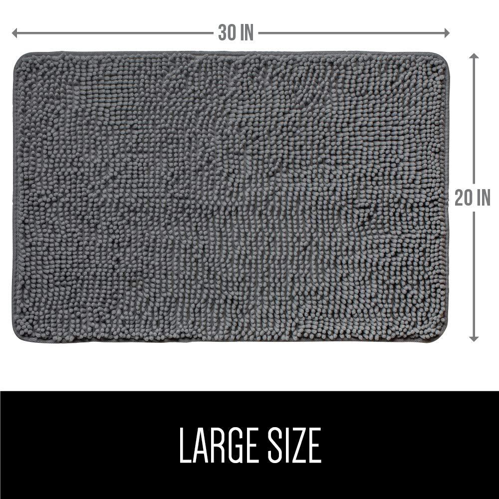 Gorilla Grip GLGAMZ004* พรมเช็ดเท้า Original Luxury Chenille Bathroom Rug Mat Black Tadee