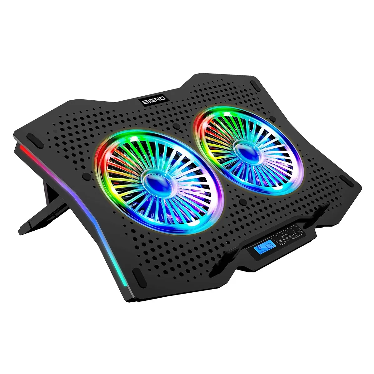 Cooling Pads/Cooling Stands พัดลมโน๊ตบุ๊ค แท่นวางโน๊ตบุ๊ค Signo GP-510 SPECTRO RGB GAMING COLING PAD