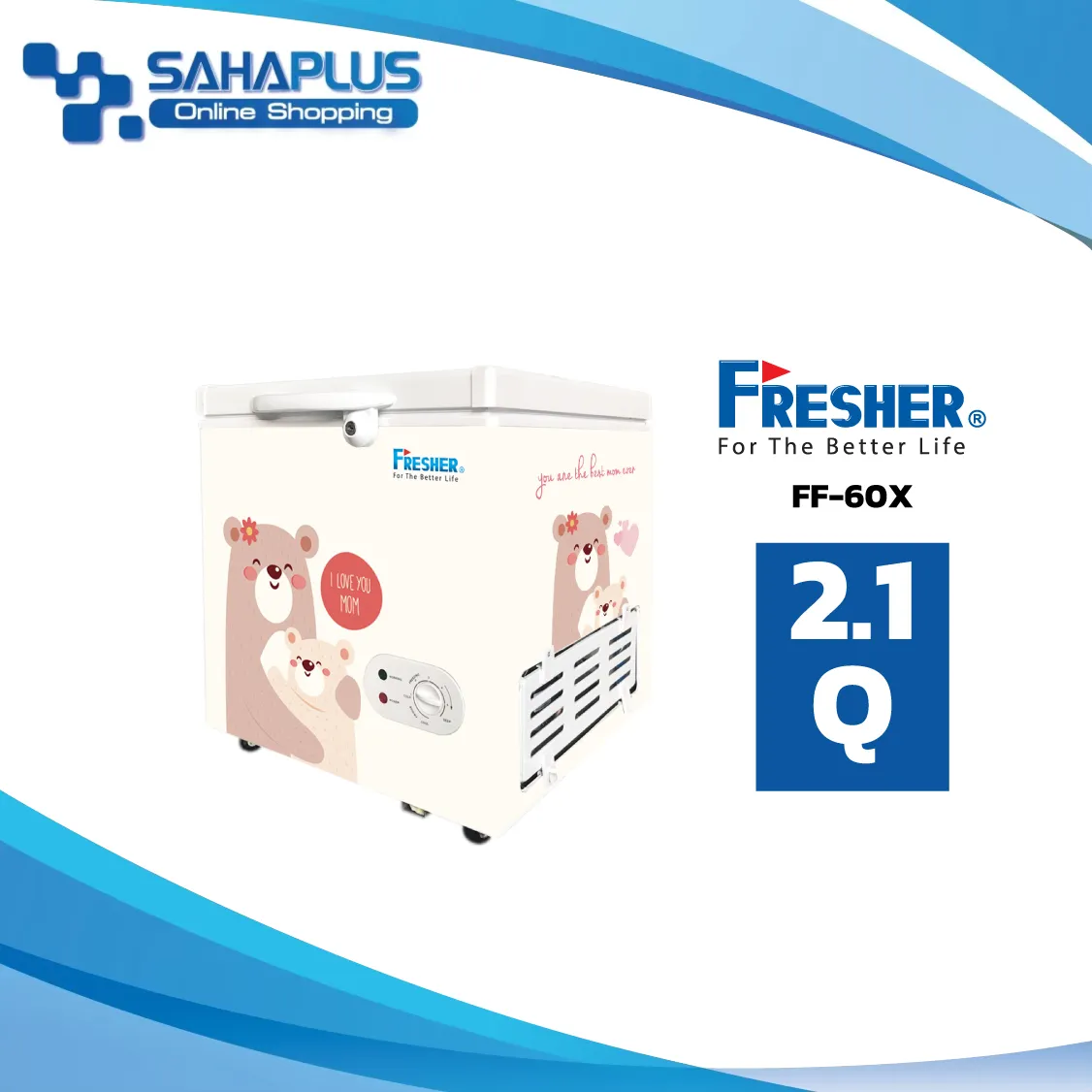 ตู้แช่ ตู้แช่นม ตู้แช่แข็ง FRESHER รุ่น FF-60XM ขนาดความจุ 2.1Q ( รับประกันสินค้า 5 ปี )