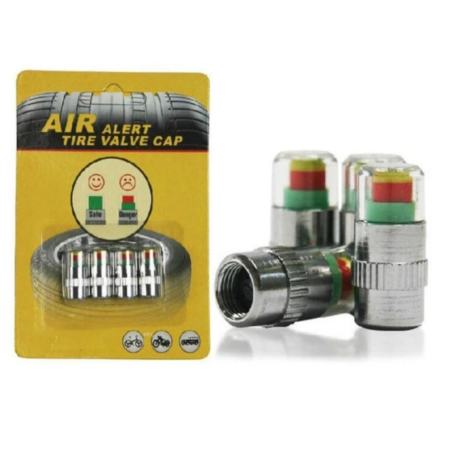 จุ๊บลมยางอัฉริยะ บอกสถานะลมยาง 1 แพ็ค 4ชิ้น AIR ALERT TIRE VALVE CAP (สีเงิน)