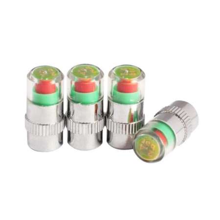 จุ๊บลมยางอัฉริยะ บอกสถานะลมยาง 1 แพ็ค 4ชิ้น AIR ALERT TIRE VALVE CAP (สีเงิน)