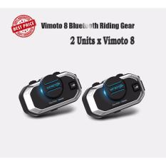 จัดส่งด่วน RenZo 2 ชิ้น บูลทูธติดหมวกกันน็อค เสียงอังกฤษ Vimoto V8 Helmet Bluetooth Headset microphone Intercom