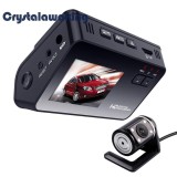 ราคา 2.0 HD 1080P Dual Lens Car DVR Dash Cam Video Recorder Night Vision Senser (Black) - intl ดีไหม