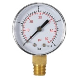 50mm 0~60psi 0~4bar Pool Filter Water Pressure Dial Hydraulic Pressure Gauge Meter Manometer 1/4 Npt Thread - Intl