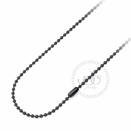 555jewelry Ball chain necklace สายสร้อยคอ บอลเชน สแตนเลสสตีล รุ่น MNC-C086-D (สี ดำ) สร้อยคอ สร้อยคอผู้ชาย สร้อยคอแฟชั่น สร้อยคอสแตนเลส สร้อยสแตนเลส สร้อยแฟชั่น(CH3)