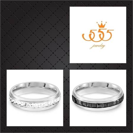 555jewelry แหวนดีไซน์สวยงาม รุ่น MNC-R036-BK  (Black) แหวนคู่รัก แหวนคู่ แหวนผู้ชายเท่ๆ แหวนแฟชั่นชาย แหวนผู้ชาย แหวนของผู้ชาย(R1)