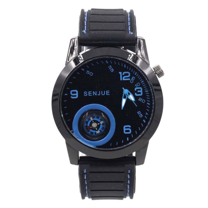 ADVANTURE นาฬิกาข้อมือผู้ชาย รุ่น เข็มทิศ - GP9206 (Black/Blue)