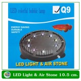 Air Stone & LED Light หัวทรายจานมีขอบพร้อมไฟ LED ขนาด 10.5 ซม.