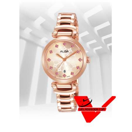 Veladeedee ALBA Crystal Swarovski ตัวเรือนและสายนาฬิกา สีพิงค์โกลด์ Pink Gold รุ่น รุ่น AH7N78X1